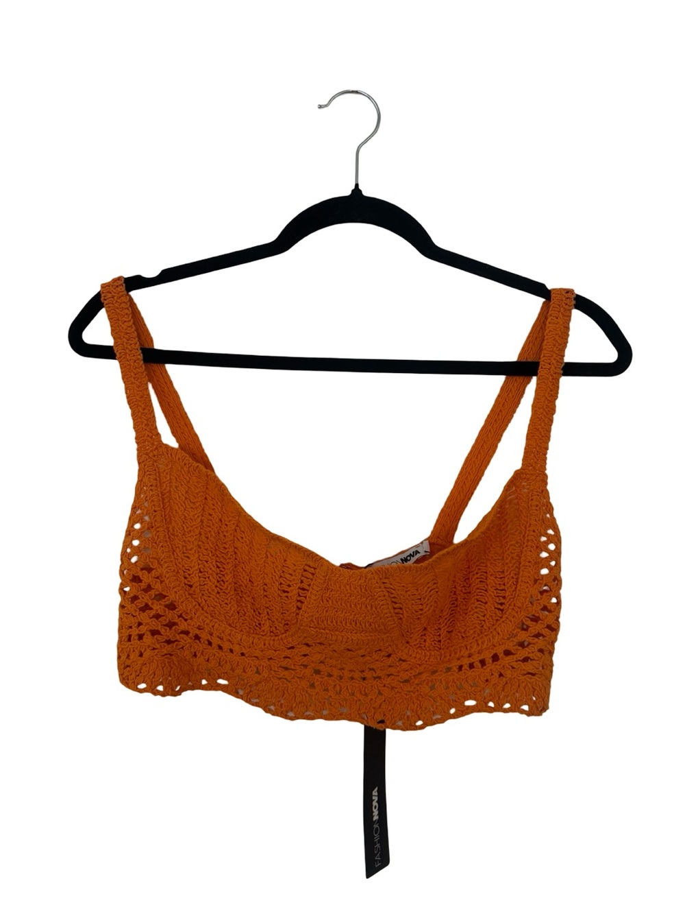 Crochet Bralette Tank Top - Orange size Small NWT
